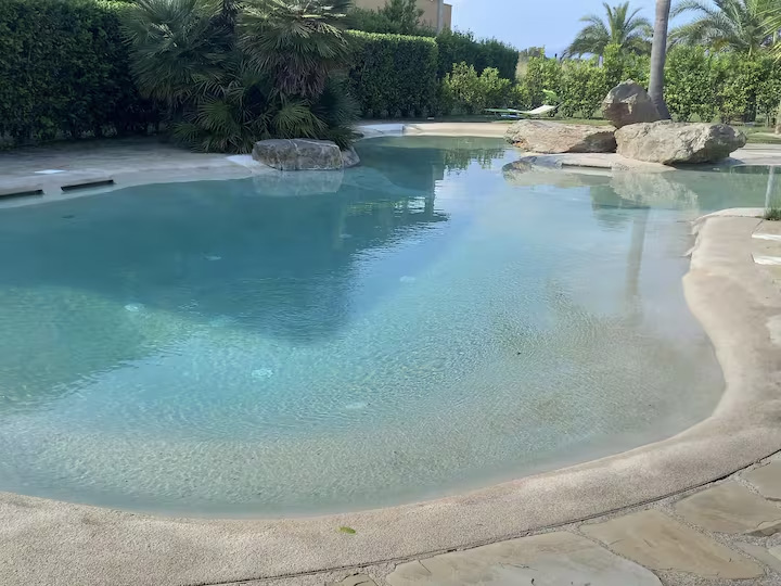 Private swimming pool suitable for children